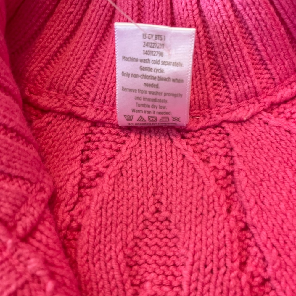 Gymboree Bright Pink Button-Up‎ Cardigan, short sleeve, crew neck, size M 7/8 - Picture 9 of 9